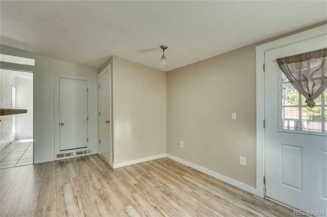 empty room featuring light hardwood / wood-style flooring