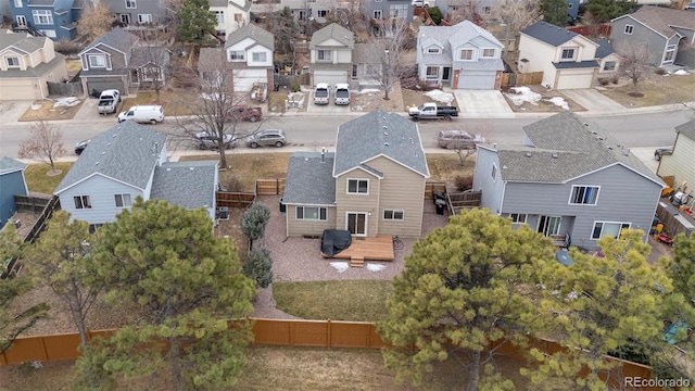 aerial view featuring a residential view