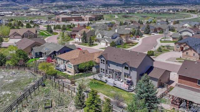 drone / aerial view featuring a residential view