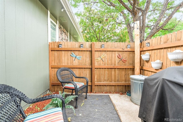 view of patio featuring grilling area