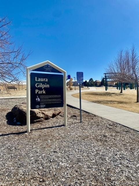 view of community sign