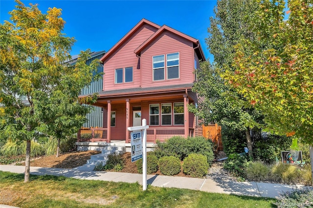 view of front of property featuring a porch