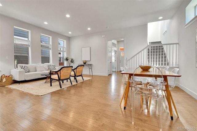 living room featuring light wood-type flooring