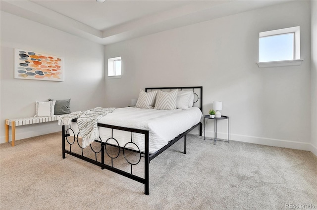 carpeted bedroom with multiple windows