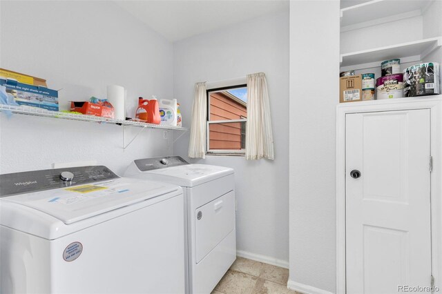 544 S 3rd Ave, Brighton, CO 80601 - washroom with separate washer and dryer and baseboards