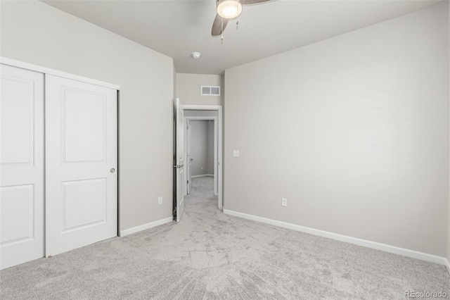 12941 Delaware St, Westminster, CO 80234 - unfurnished bedroom featuring light carpet, baseboards, a closet, and a ceiling fan