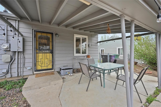 view of patio featuring outdoor dining space
