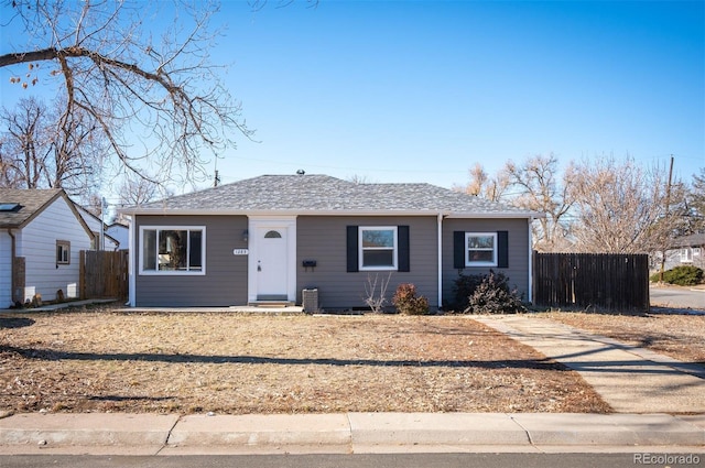 view of single story home