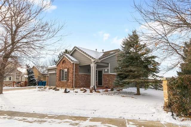 view of front of house with a garage