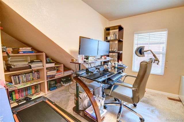 10550 Ashfield St, Highlands Ranch, CO 80126 - home office with carpet flooring and baseboards