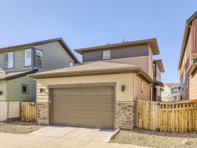 view of property with a garage