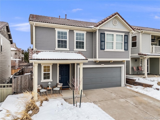 view of front of home featuring a garage