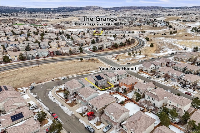 drone / aerial view with a residential view