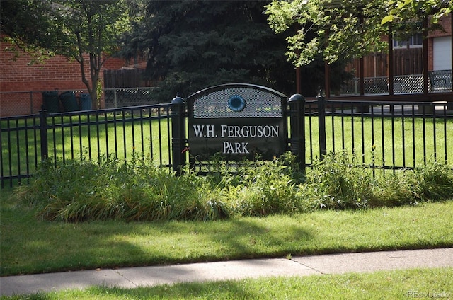 view of community sign
