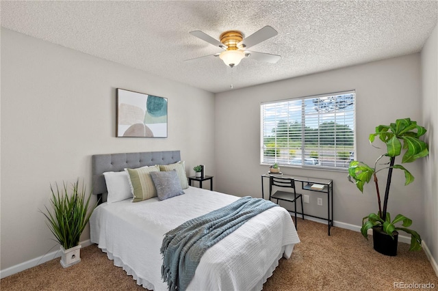 13404 E Jewell Ave Unit 101, Aurora, CO 80012 - bedroom with carpet flooring, a textured ceiling, and ceiling fan