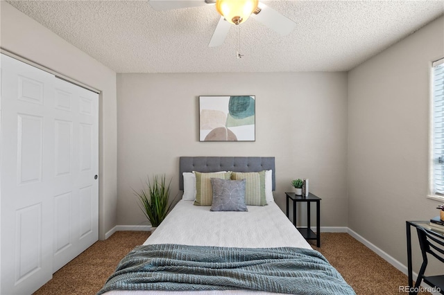 13404 E Jewell Ave Unit 101, Aurora, CO 80012 - carpeted bedroom with a textured ceiling and a ceiling fan