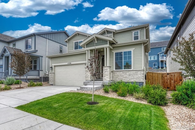 17396 Hop Clover Ave, Parker, CO 80134 - craftsman inspired home with stone siding and concrete driveway