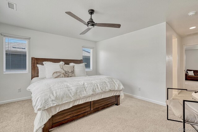 17396 Hop Clover Ave, Parker, CO 80134 - carpeted bedroom with ceiling fan and recessed lighting
