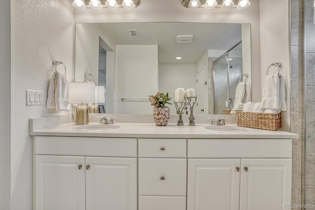 17396 Hop Clover Ave, Parker, CO 80134 - full bathroom featuring double vanity and a stall shower