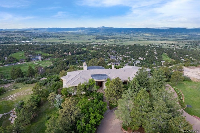 606 Cliffgate Ln, Castle Rock, CO 80108 - aerial overview of property's location featuring a mountain backdrop