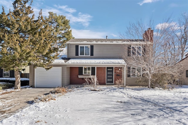 view of property with a garage