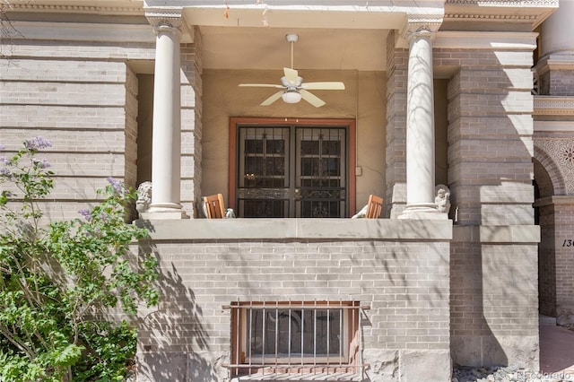 1301 N Ogden St Unit 1A, Denver, CO 80218 - detailed view of a ceiling fan and ornate columns