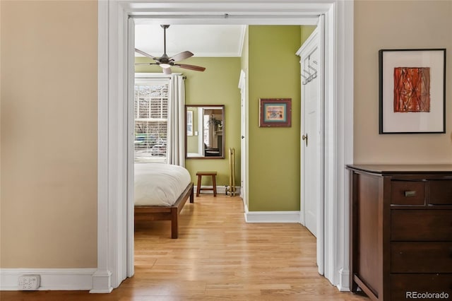 1301 N Ogden St Unit 1A, Denver, CO 80218 - bedroom featuring light wood-type flooring and crown molding
