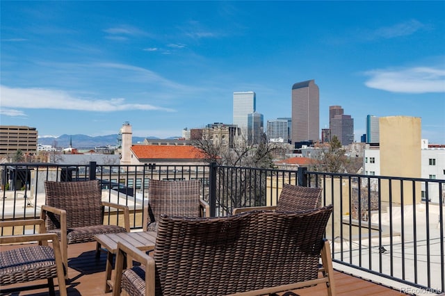 1301 N Ogden St Unit 1A, Denver, CO 80218 - balcony featuring a mountain view