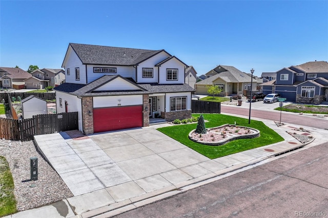 9455 Shinnecock Ct, Peyton, CO 80831 - traditional-style house with a residential view, driveway, a garage, and a shingled roof
