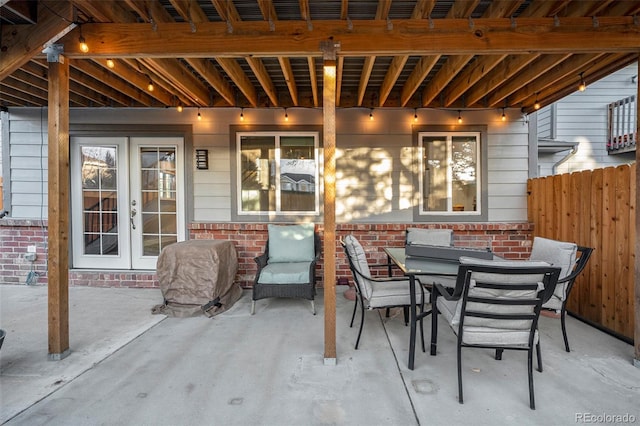 view of patio with french doors