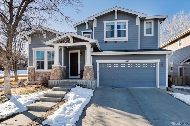 view of front of property featuring a garage