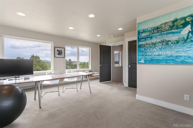 843 Long Timber Ln, Monument, CO 80132 - office featuring light carpet and recessed lighting