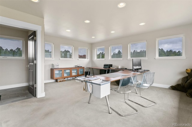 843 Long Timber Ln, Monument, CO 80132 - office area with plenty of natural light, carpet floors, and recessed lighting