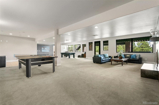 843 Long Timber Ln, Monument, CO 80132 - game room featuring light colored carpet and recessed lighting