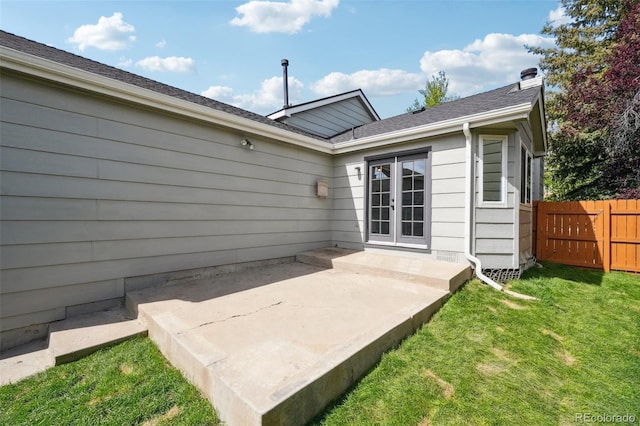 68 N Quicksilver Ave, Castle Rock, CO 80104 - rear view of house featuring a patio area, french doors, and a chimney