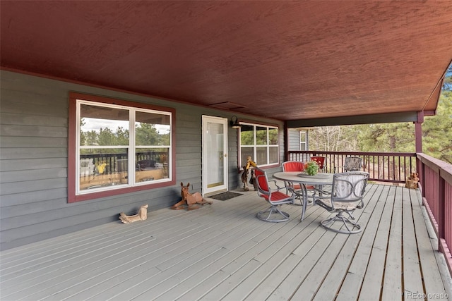 50 Rd P78, Bailey, CO 80421 - wooden terrace with outdoor dining area