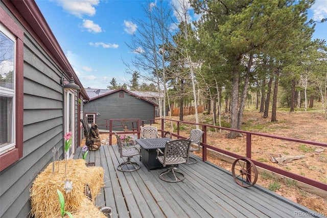 50 Rd P78, Bailey, CO 80421 - wooden terrace with outdoor dining space