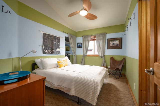 469 Elati St, Denver, CO 80204 - bedroom featuring a ceiling fan and vaulted ceiling