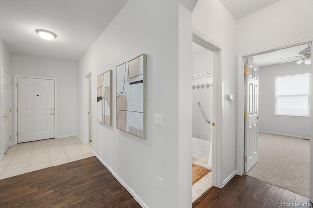 23421 E Long Pl, Aurora, CO 80016 - hall featuring wood finished floors and baseboards