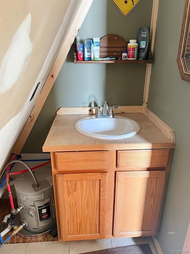 bathroom featuring tile patterned flooring and vanity