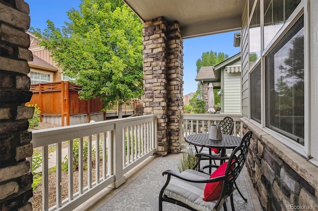 balcony with covered porch