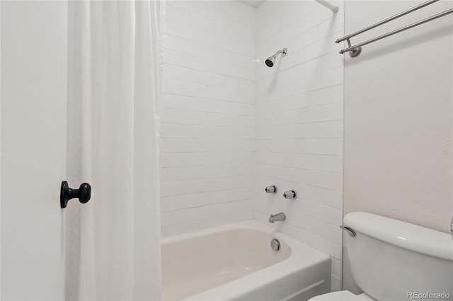 full bath with toilet and shower / bath combo