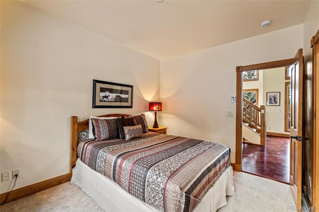 bedroom with light wood-type flooring