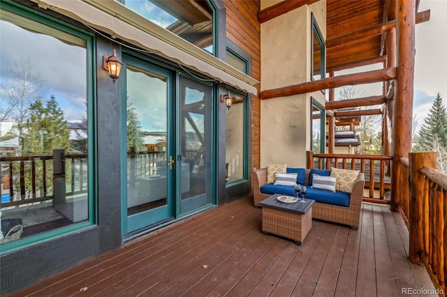 deck featuring an outdoor living space