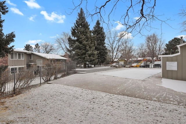 view of yard with fence