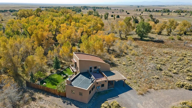 drone / aerial view with a rural view