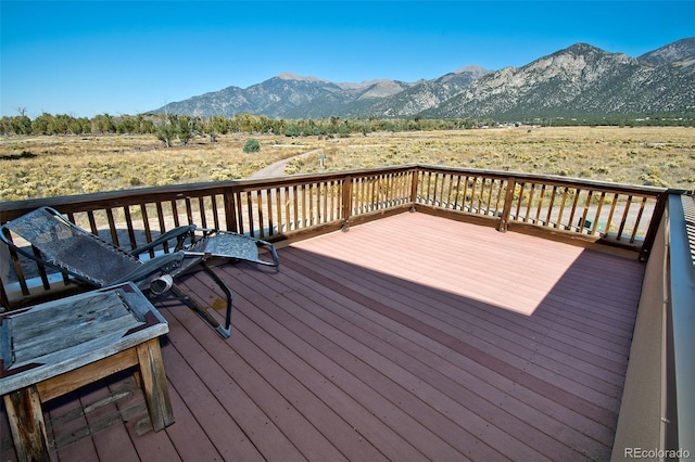 deck featuring a mountain view