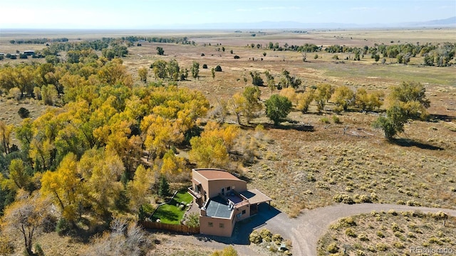 aerial view with a rural view