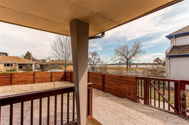 view of patio featuring fence private yard