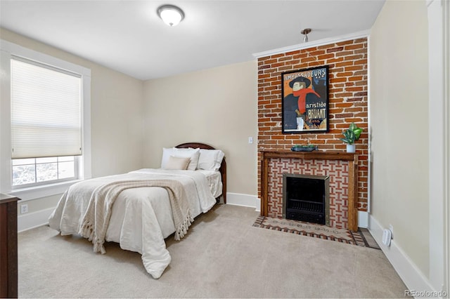 7996 Bradburn Blvd, Westminster, CO 80030 - carpeted bedroom featuring a fireplace and baseboards